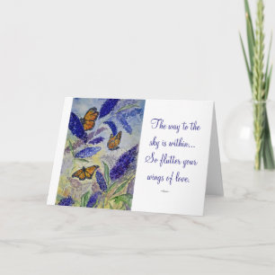 Rumi Liebe Zitat Butterfly Wasserfarben Kunstkarte Karte