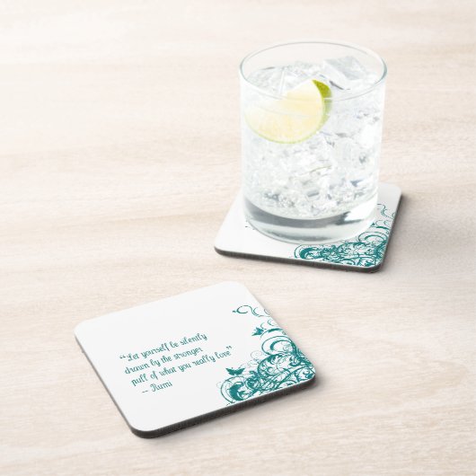 Rumi Liebe Zitat Getränkeuntersetzer (Rechte Seite)