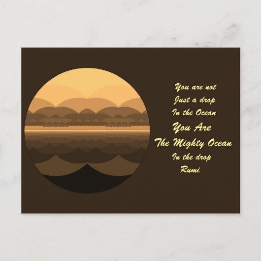 Rumi Life Quote Postcard. Mandala Design Postkarte (Vorderseite)