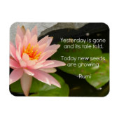 Rumi Magnet mit Pink-Lotus-Blume (Horizontal)