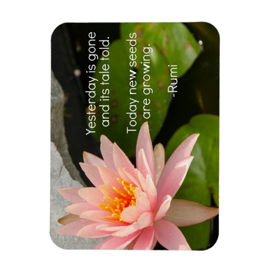 Rumi Magnet mit Pink-Lotus-Blume (Vertikal)