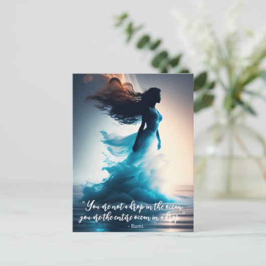 Rumi Ocean Quote Dreamscape Postkarte (Stehend Vorderseite)