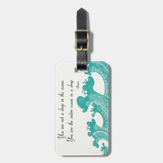 Rumi Ocean Zitat Gepäckanhänger (Vorderseite vertikal)