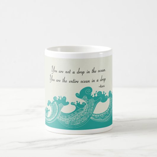 Rumi Ocean Zitat Kaffeetasse (Mittel)