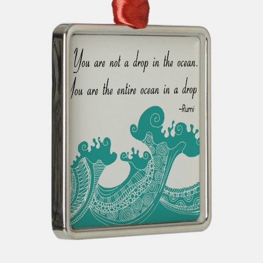Rumi Ocean Zitat Silbernes Ornament (Rechts)