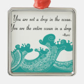 Rumi Ocean Zitat Silbernes Ornament (Vorne)