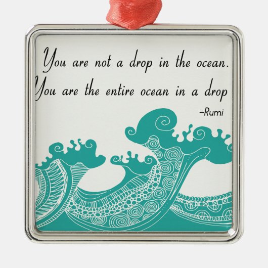 Rumi Ocean Zitat Silbernes Ornament (Vorne)