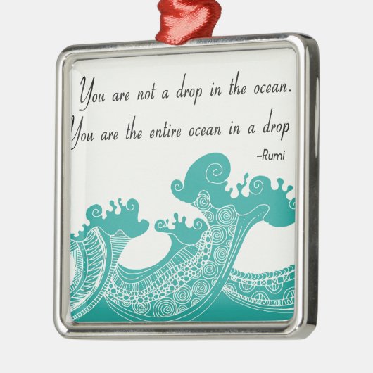 Rumi Ocean Zitat Silbernes Ornament (Links)