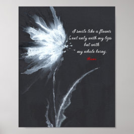 Rumi Quote Blume Kunst Schwarz-weiß Poster