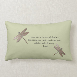 Rumi Quote & Dragonfly-Kissen Lendenkissen