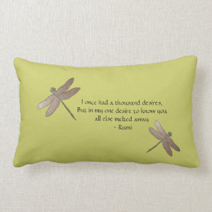 Rumi Quote & Dragonfly-Kissen Lendenkissen