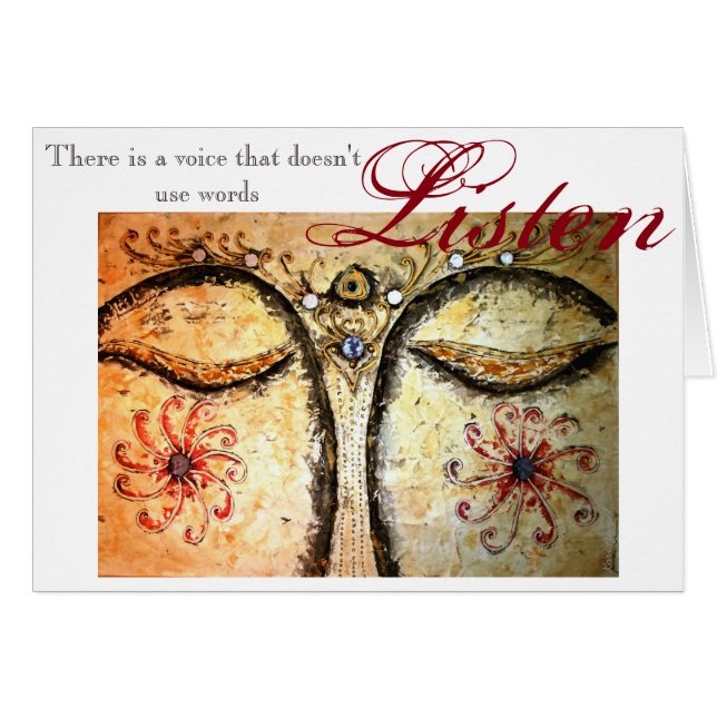 Rumi Quote Gold Buddha Eyes Art Grußkarte (Vorderseite (Horizontal))