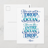 Rumi Quote: Not A Drop in the Ocean Postkarte (Vorne/Hinten)