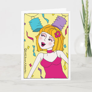 Rumi Quote Party Girl Celebration "Live a Little" Karte