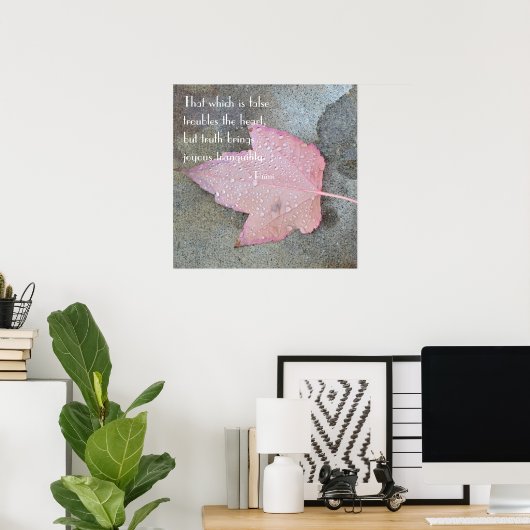 Rumi Quote Pink Leaf Poster (Heimbüro)
