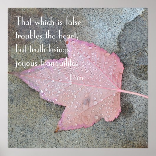 Rumi Quote Pink Leaf Poster (Vorne)