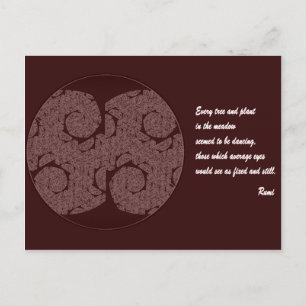 Rumi Quote Postcard. Tree Mandala Design Postkarte