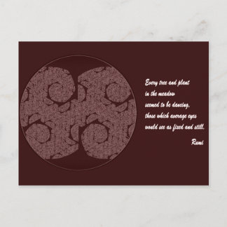 Rumi Quote Postcard. Tree Mandala Design Postkarte