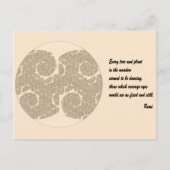 Rumi Quote Postcard. Tree Mandala Design Postkarte (Vorderseite)
