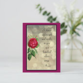Rumi Quote Typografie mit Rose und Bokeh Design Postkarte (Stehend Vorderseite)