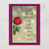 Rumi Quote Typografie mit Rose und Bokeh Design Postkarte (Vorderseite)