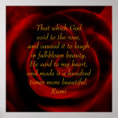 Rumi Rote Rose Beauty Poster (Vorne)