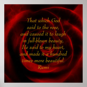 Rumi Rote Rose Beauty Poster