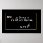 Rumi Silence Quote & Dragonfly Poster (Vorne)