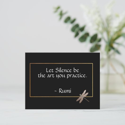 Rumi Silence Zitat Postkarte (Stehend Vorderseite)