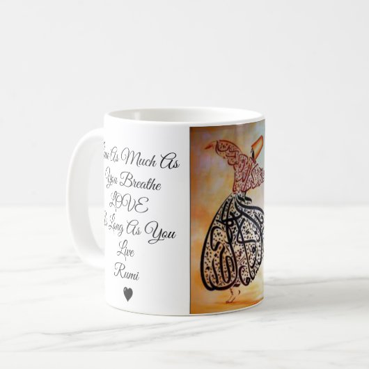 Rumi valentine Tasse beliebte Liebe Sie Gedichte (Vorderseite Links)