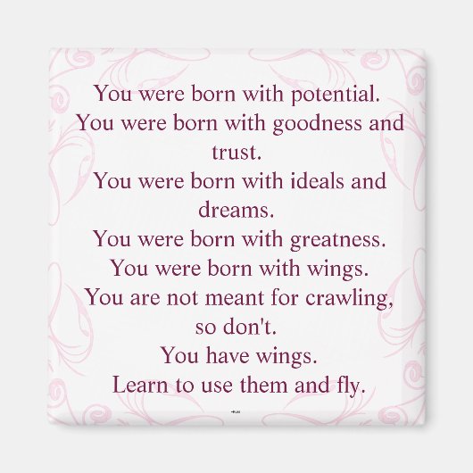 Rumi Wings Quote Magnet (Vorne)