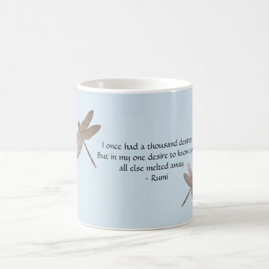 Rumi wünscht Zitat & Dragonfly Kaffeetasse (Mittel)