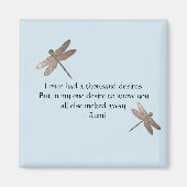 Rumi wünscht Zitat & Dragonfly Magnet (Vorne)