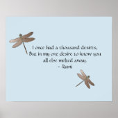 Rumi wünscht Zitat & Dragonfly Poster (Vorne)