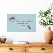Rumi wünscht Zitat & Dragonfly Poster