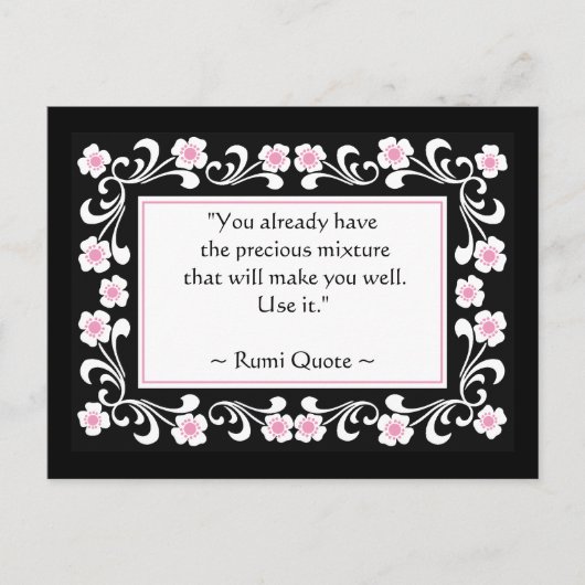 Rumi Zitat Inspiration Motivierend Postkarte (Vorderseite)
