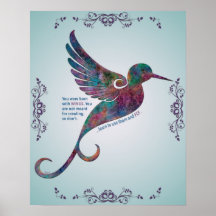Rumi Zitat mit Hummingbird Poster