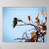 Rumi Zitat mit Hummingbird Poster (Vorne)