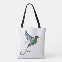 Rumi Zitat mit Kolibri-Taschen-Tasche