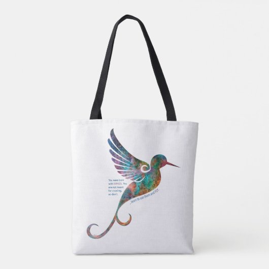 Rumi Zitat mit Kolibri-Taschen-Tasche Tasche (Rückseite)