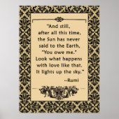 RUMI-Zitat: Plakat oder Print Sun and Earth (Vorne)