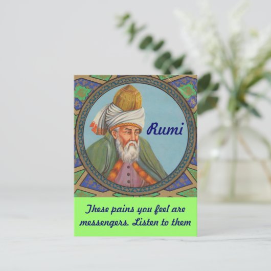 Rumi Zitat Postkarte (Stehend Vorderseite)