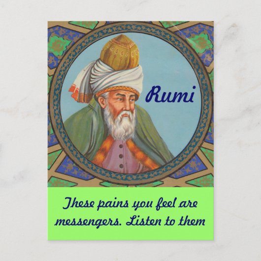 Rumi Zitat Postkarte (Vorderseite)