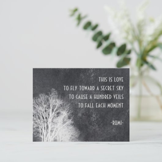 Rumi Zitat Postkarte (Stehend Vorderseite)