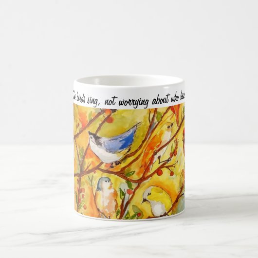Rumi Zitat-Vögelwatercolor-Kunst-Kaffee-Tasse Kaffeetasse (Mittel)
