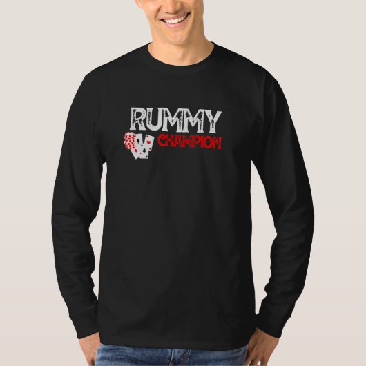 Rummy Champion Casino Games Card Grafikdesign T-Shirt (Vorderseite)
