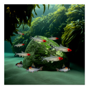 Rummynose Tetras Corydoras Aquarium Fisch Poster