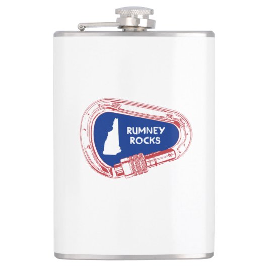 Rumney Rocks Climbing Carabiner Flachmann (Vorderseite)