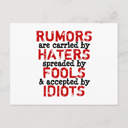 RUMORS - Postcard Truism / Philosophie Postkarte (Vorderseite)