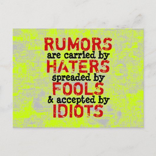 RUMORS - Postcard Truism / Philosophie Postkarte (Vorderseite)